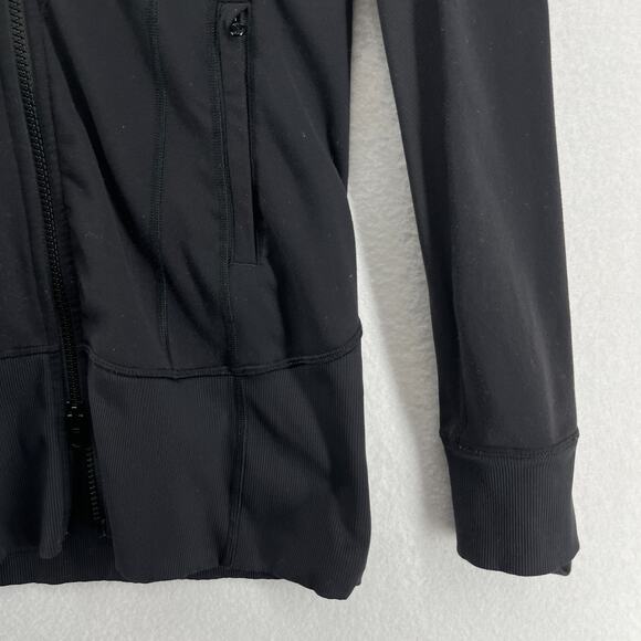 LULULEMON Jacket Womens 6 Daily Practice Midlayer Hooded Yoga Full Zip Black - Picture 6 of 13